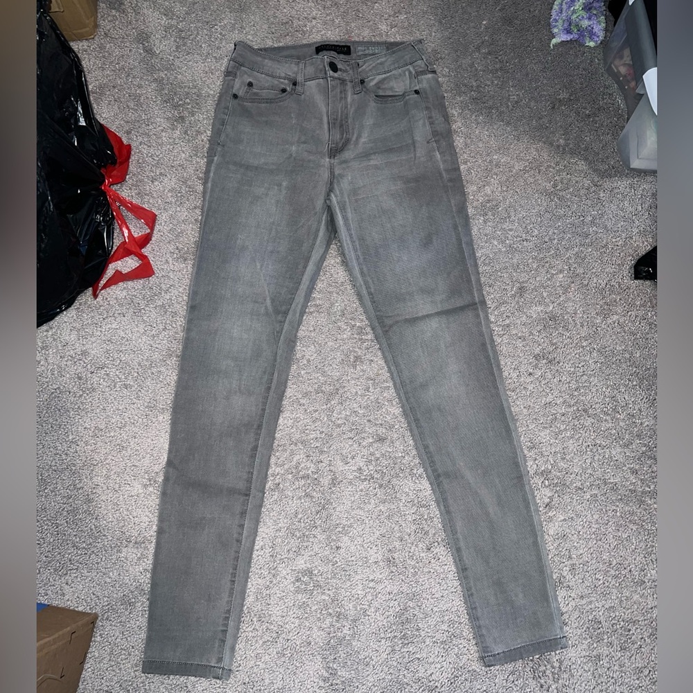 Gray high waisted jeans